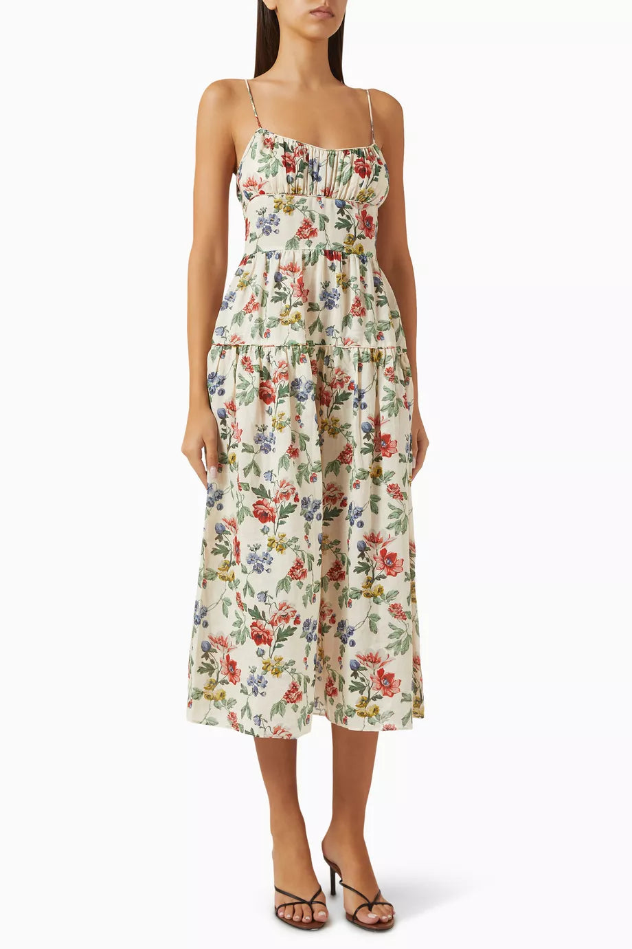 Prepare for sun-soaked gatherings with this charming floral-print dress. Constructed from breathable ramie fabric, it delivers an effortlessly light and comfortable wear perfect for warm weather adventures. The thoughtfully designed fitted waist pairs beautifully with a flowing A-line skirt, creating a flattering silhouette that moves with you. Whether you're hosting an intimate garden party or enjoying a leisurely picnic, this dress combines timeless style with practical comfort.