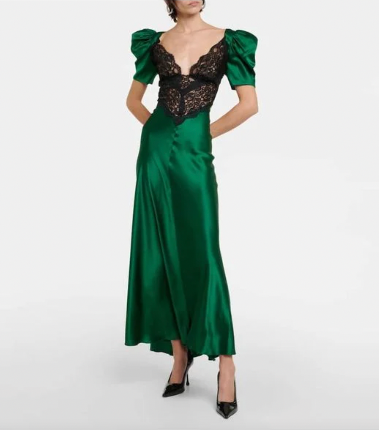 Expertly crafted by Rodarte, this Women's Green Silk Lace Long Dress boasts a stunning design and elegant silhouette. Made of luxurious silk, this dress features delicate lace detailing that adds a touch of femininity. Perfect for any formal occasion, this dress is a must-have for any fashion-forward woman.