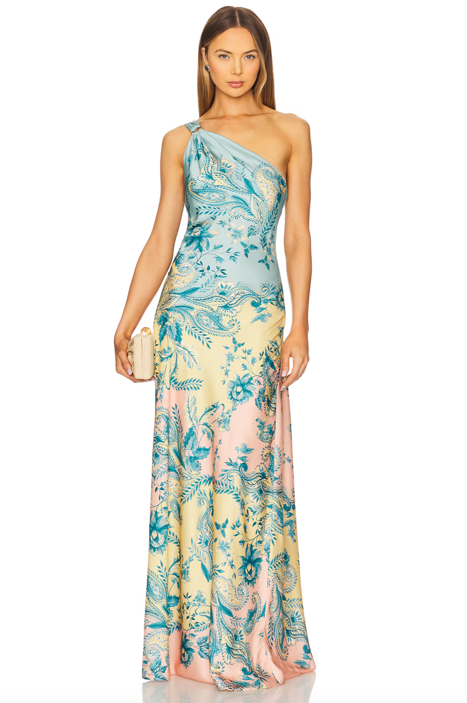 Elevate your evening look with this stunning one-shoulder long dress by Hemant and Nandita. Crafted from luxurious satin, it drapes beautifully while the partial lining ensures comfort and confidence. The hidden side zipper closure creates a seamless silhouette, letting the elegant design take center stage. Perfect for galas, weddings, or special occasions where you want to make an unforgettable impression.