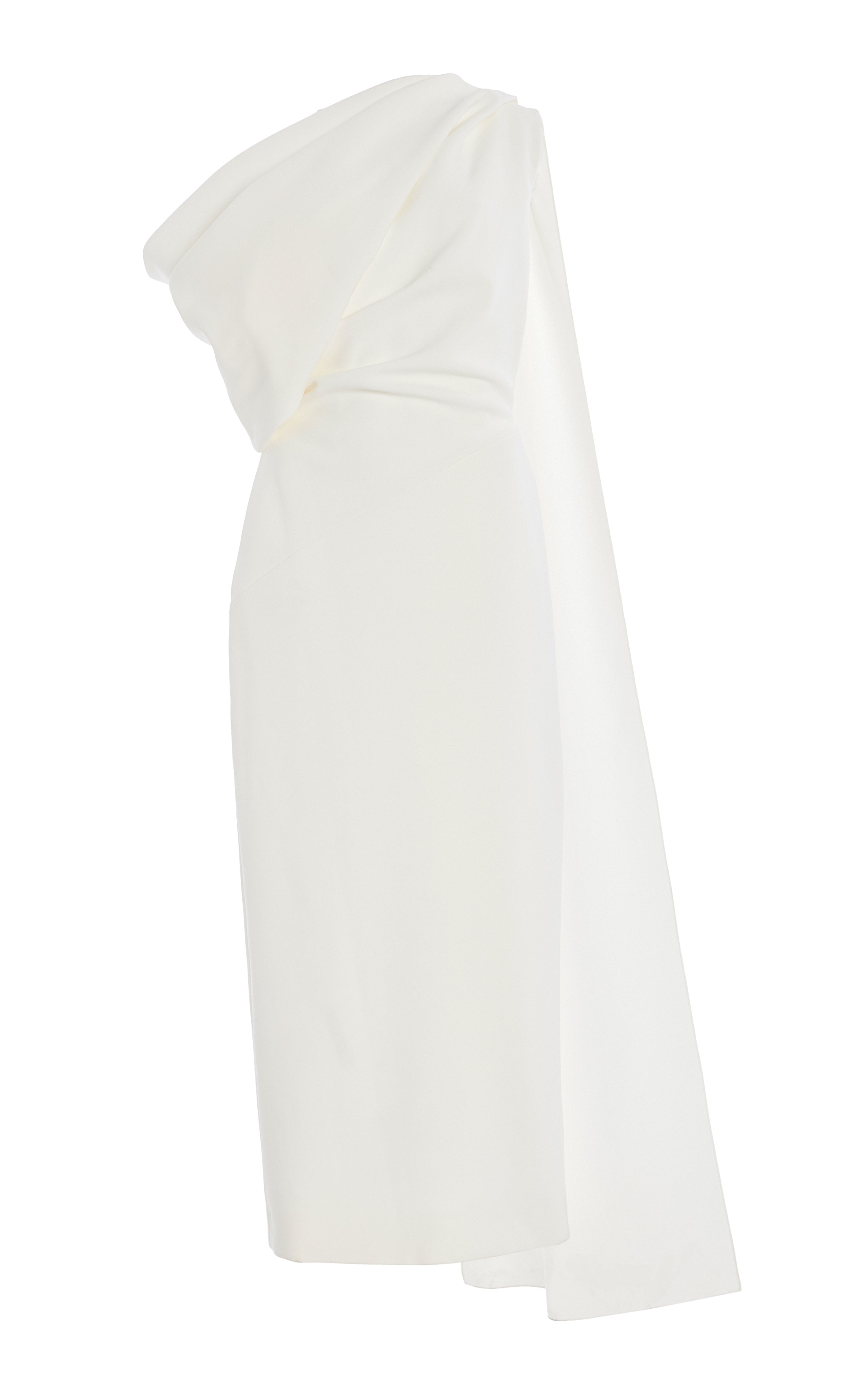 Experience the vibrant and modern aesthetic with the Maite Cape-Detailed Asymmetric Bonded Crepe Midi Dress by Roksanda. This dress features a single-shoulder cape and bold use of color, showcasing the label's expressive and dynamic use of fabrics. With its sculptural and structural design, the 'Maite' is sure to make a statement at any event.
