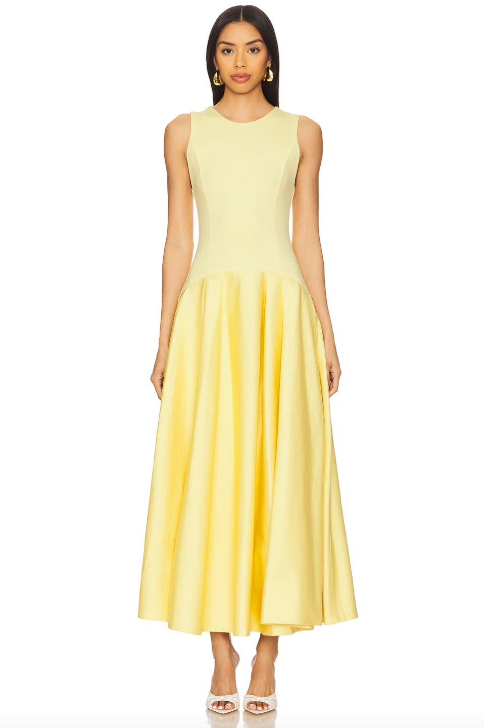 Bring style and function together with the Adley Maxi Dress by brand:Alice + Olivia. Made from midweight crepe fabric, this fully lined dress features a back zip closure and side seam pockets for convenience. The flared waist design, accented with pleats, flatters any shape while providing a comfortable fit. Elevate your wardrobe with this must-have dress!