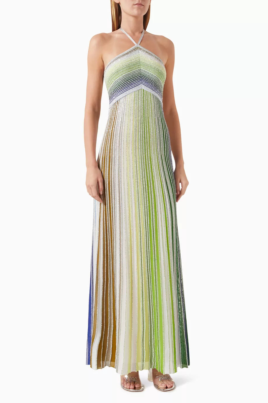 Missoni’s Sequin Striped Maxi Dress combines elegance and comfort for perfect seaside soirées. Made from a soft rayon blend, it ensures all-day ease while the fitted waist and flowing skirt create a flattering silhouette. This dress promises to elevate your style and confidence at every event.