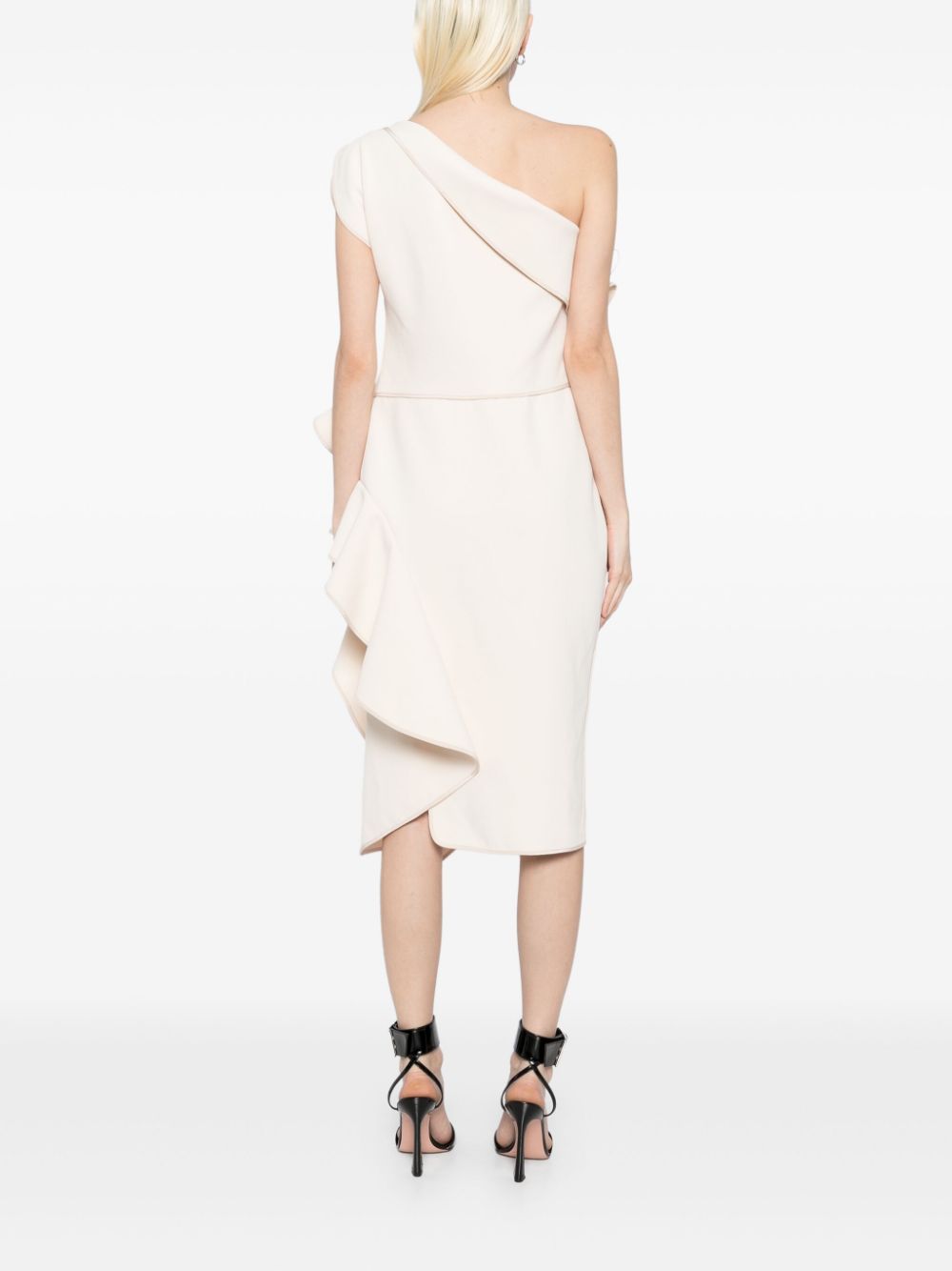 The Maticevski Rhythm dress is a beautifully crafted piece, perfect for any formal occasion. Imported, this elegant dress features a delicate pure cream color and a flattering one-shoulder design. The side zip fastening and ruffled detailing add a touch of sophistication to complete the look. Elevate your wardrobe with this timeless dress.
