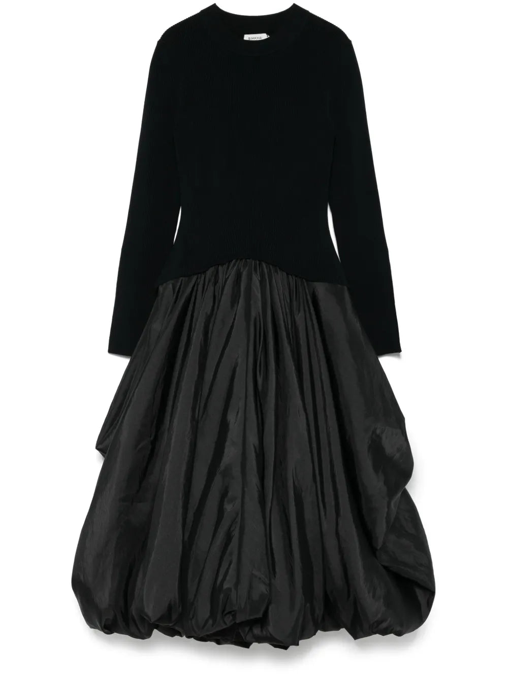 Step into charm with the Kenlie Midi Dress by Simkhai. This black beauty features a playful crew neck and split cuffs that add a flirty twist. The drop waist gives it a flattering silhouette, while the puffball hem dances with every step. Perfect for turning heads, this dress brings a fun and feminine vibe to any occasion.