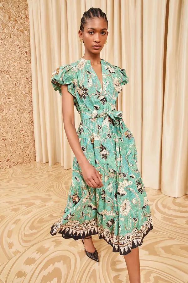 Ottilie Printed Poplin Midi Dress