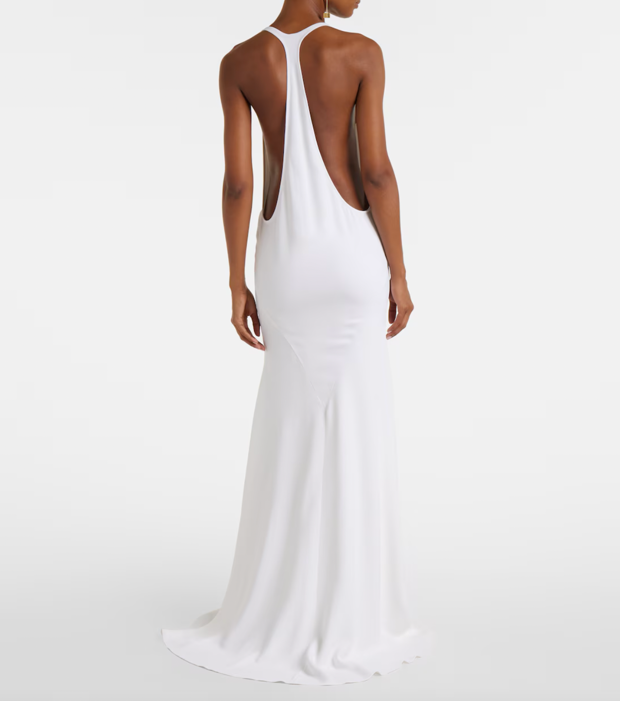 Experience timeless elegance with this Jacquemus-inspired knitted gown. Crafted in a crisp white hue, its minimalist design features a sleeveless silhouette and a graceful scoop neckline, creating a refined and effortlessly sophisticated look that flows beautifully to the floor. Perfect for those seeking understated luxury with a modern touch.