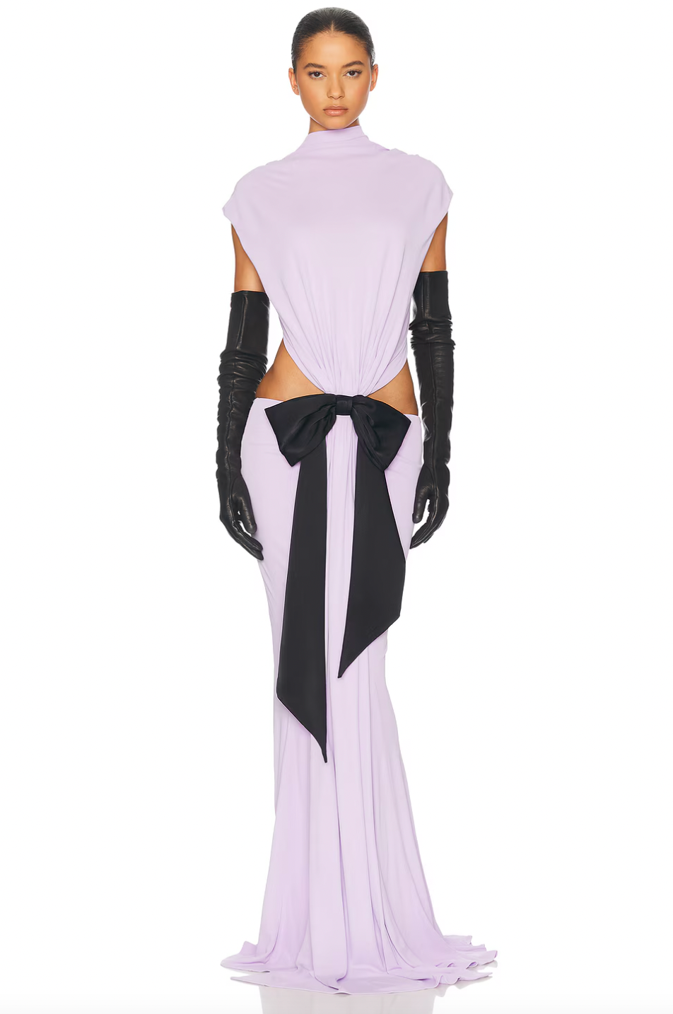 Elevate your wardrobe with The Constantina Jersey Dress With Bow, designed for effortless elegance. Made from soft jersey fabric, it features a flattering pull-on style with unique cut-out details at the back and waist for a modern touch. Partially lined for comfort, the dress is finished with a delicate satin bow that adds a hint of sophistication. Ideal for special occasions, this dress combines style and comfort perfectly, making it a versatile addition to your collection. 