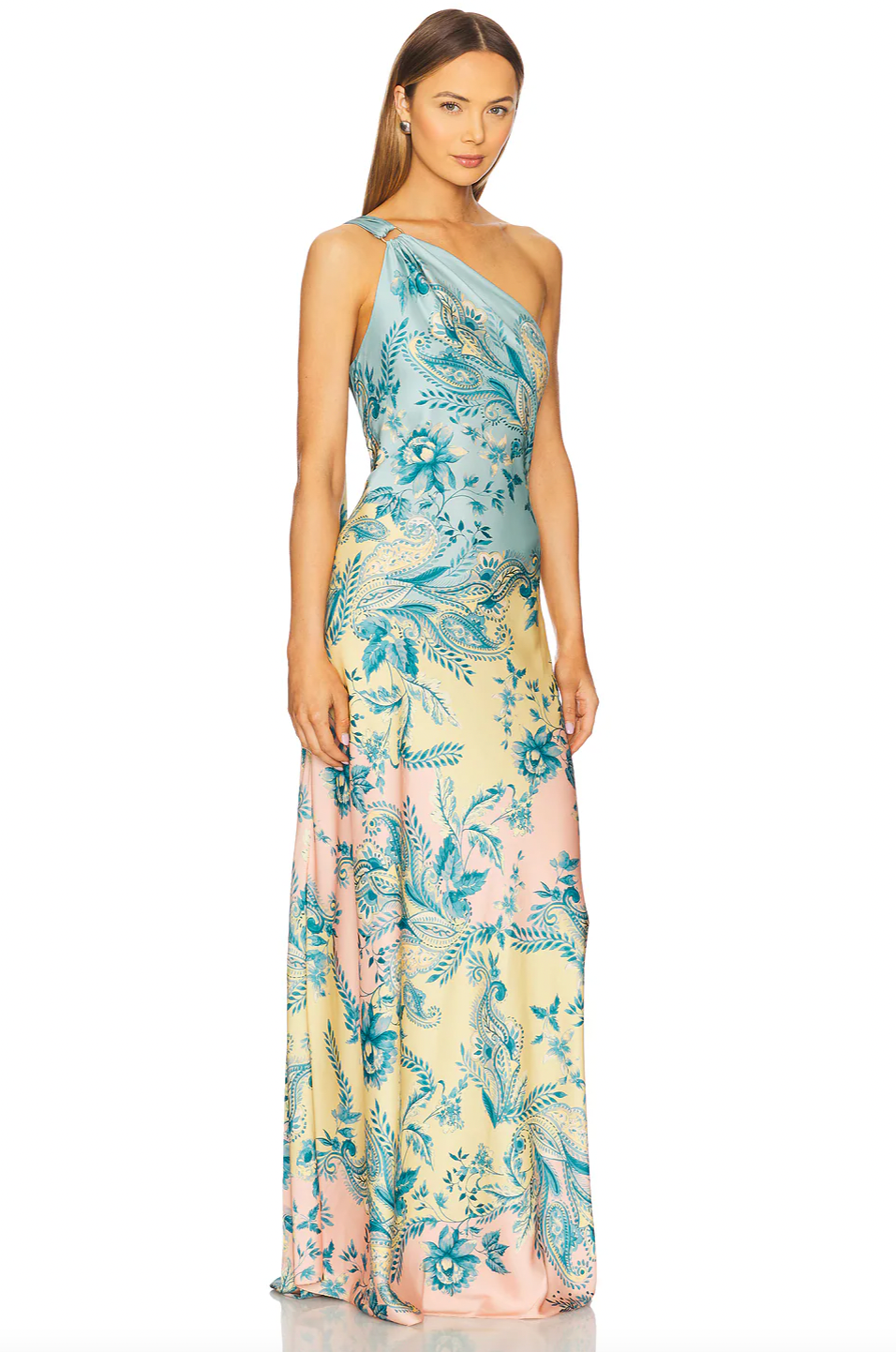 Elevate your evening look with this stunning one-shoulder long dress by Hemant and Nandita. Crafted from luxurious satin, it drapes beautifully while the partial lining ensures comfort and confidence. The hidden side zipper closure creates a seamless silhouette, letting the elegant design take center stage. Perfect for galas, weddings, or special occasions where you want to make an unforgettable impression.