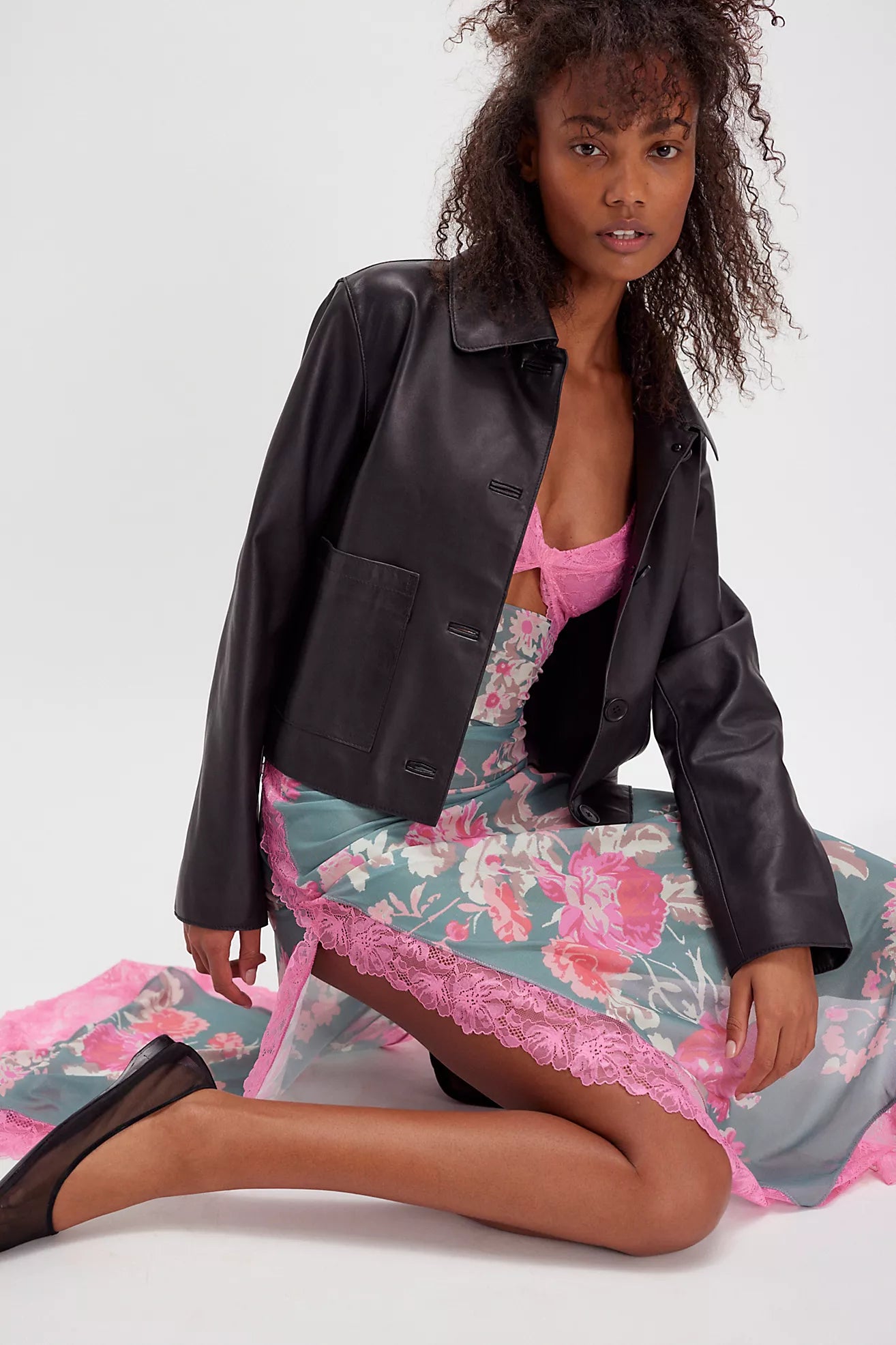 Slip into this sultry maxi and command attention. The sweetheart neckline and daring back cutout create an irresistible silhouette, while delicate sheer mesh with floral print and intricate lace detailing add sophistication. A front bust cutout and side-slit detailing showcase your style with confidence. The formfitting design flows to a graceful maxi length, finished with cap-inspired sleeves and a hook closure. Perfect for those moments when you want to feel absolutely captivating.