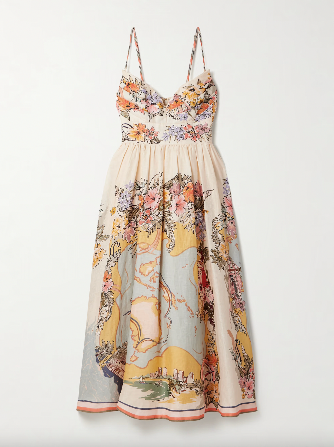 Elevate your wardrobe with the Tallow Pleated Printed Linen Midi Dress by Zimmermann. Crafted from breathable linen, this dress features a flattering pleated design and a delicate print that adds effortless charm. Its midi length offers graceful movement, making it perfect for both daytime events and elegant evenings. Experience comfort and style in one stunning piece that enhances your natural confidence.