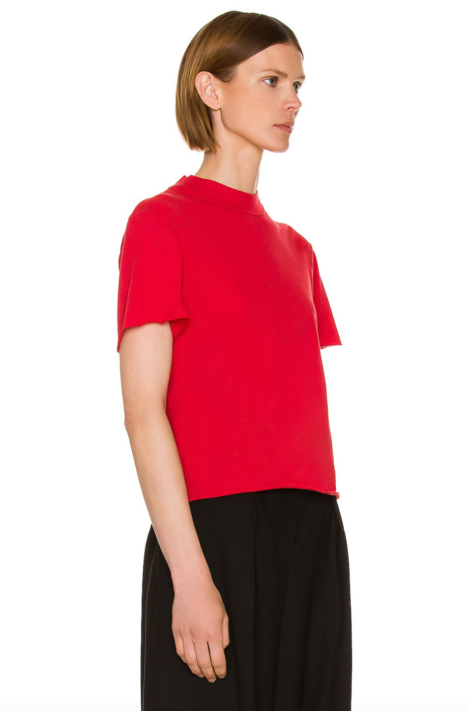 The Fedrino Top from The Row is crafted from soft slub jersey fabric, giving it a relaxed and slightly textured feel. Featuring raw cut sleeves and a raw hem, it adds an effortlessly cool, undone vibe to your casual look. Perfect for those who love playful, easygoing style with a twist.