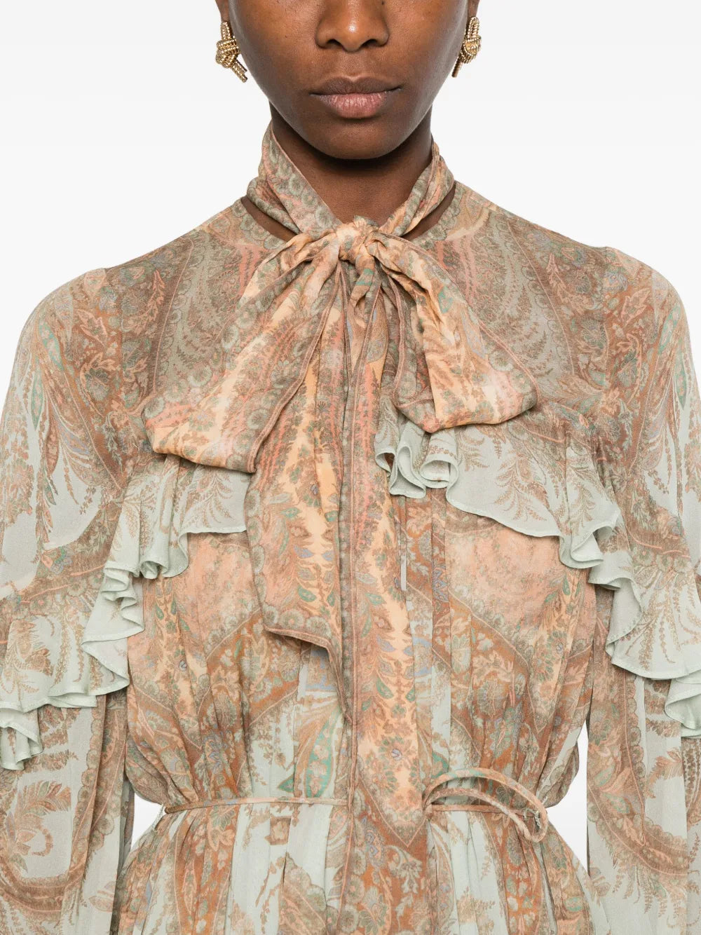 Paisley-print Ruffled Dress – Mademoiselle