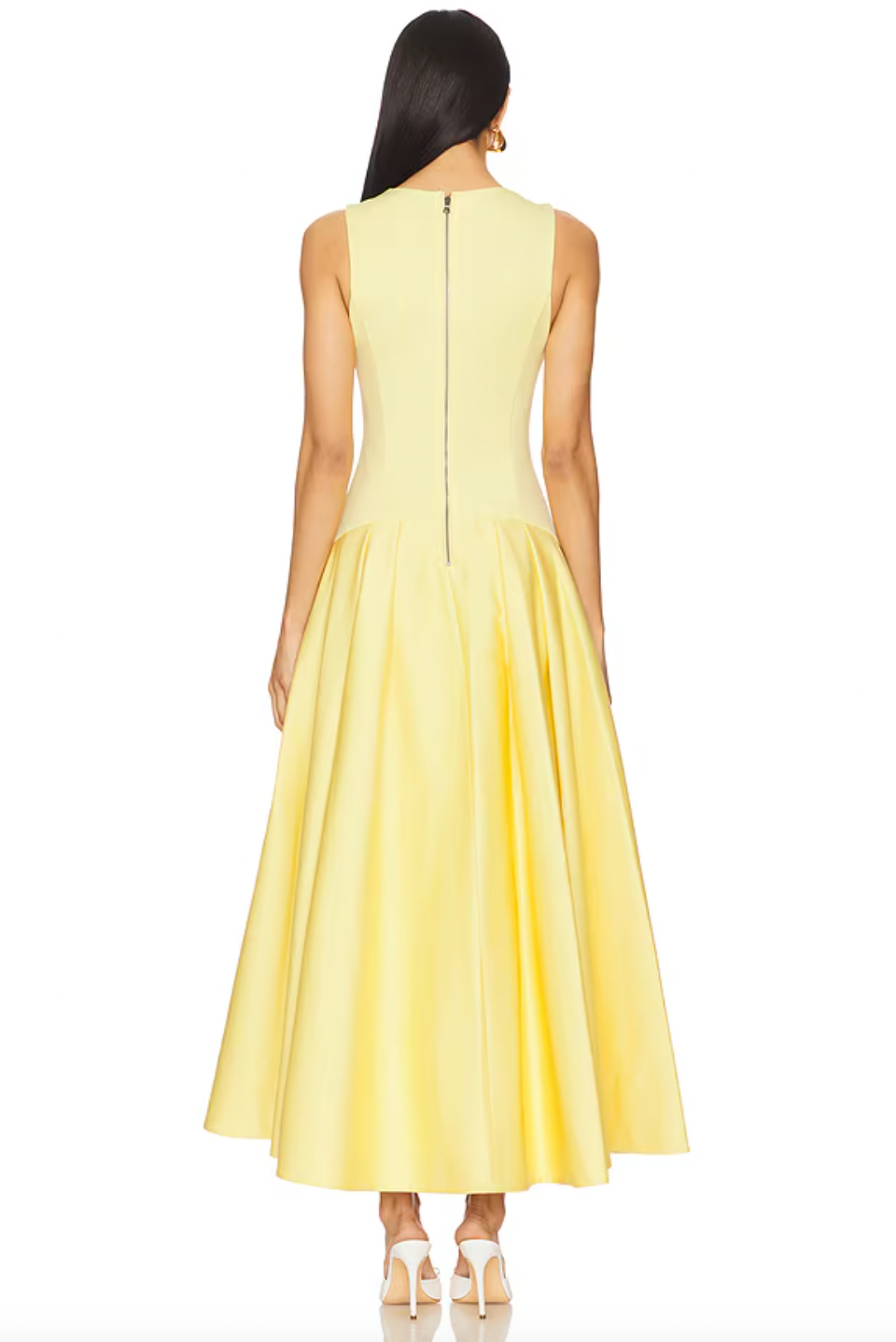 Bring style and function together with the Adley Maxi Dress by brand:Alice + Olivia. Made from midweight crepe fabric, this fully lined dress features a back zip closure and side seam pockets for convenience. The flared waist design, accented with pleats, flatters any shape while providing a comfortable fit. Elevate your wardrobe with this must-have dress!