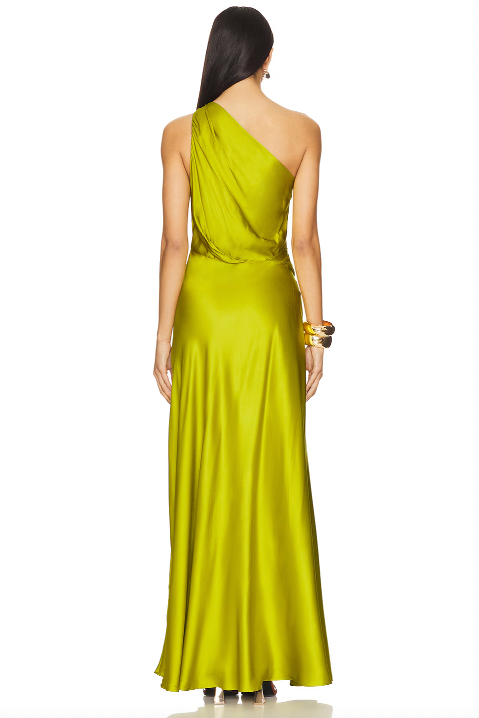 The Aster Satin One Shoulder Gown features a fully lined interior for optimal comfort and structure. Its hidden side zipper ensures a seamless silhouette, while the ruffled satin fabric adds sophisticated texture and movement. Perfect for formal occasions, this gown combines elegant design with practical details for a refined look.