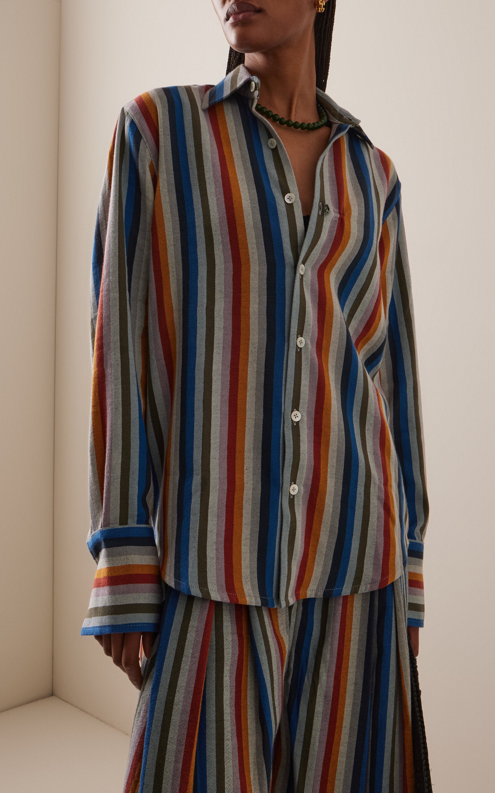 Experience timeless elegance with The French Cuff Striped Cotton Shirt by Marrakshi Life. Handwoven from premium cotton using traditional Moroccan techniques, this relaxed silhouette embodies effortless sophistication. Each piece is crafted by skilled artisans in Marrakesh, combining heritage craftsmanship with modern sensibility. Perfect for the conscious consumer, this shirt represents more than fashion—it's a commitment to sustainable practices and cultural appreciation. 