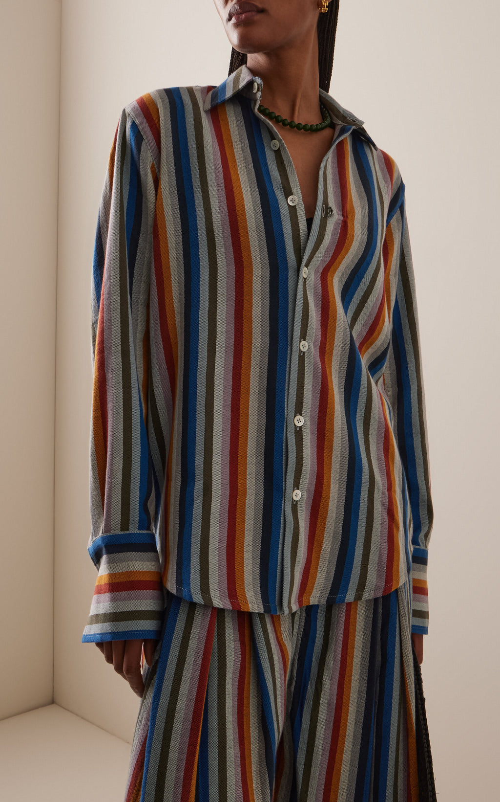 Experience timeless elegance with The French Cuff Striped Cotton Shirt by Marrakshi Life. Handwoven from premium cotton using traditional Moroccan techniques, this relaxed silhouette embodies effortless sophistication. Each piece is crafted by skilled artisans in Marrakesh, combining heritage craftsmanship with modern sensibility. Perfect for the conscious consumer, this shirt represents more than fashion—it's a commitment to sustainable practices and cultural appreciation. 