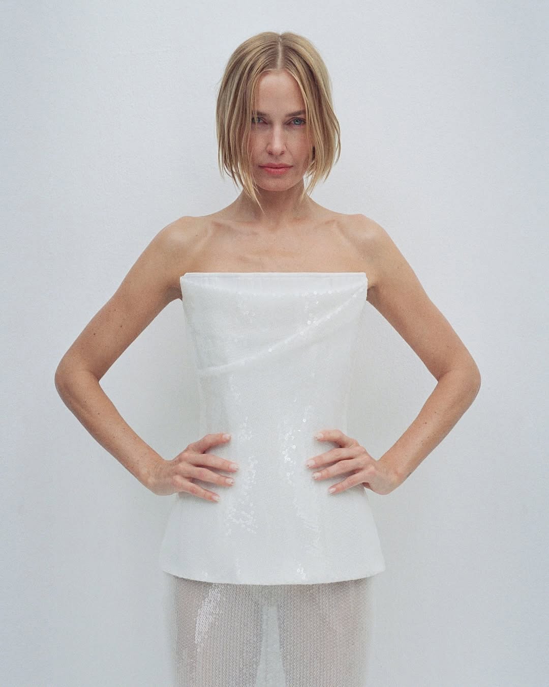 Make a statement in this Alex Perry sheer-skirt sequin-embellished gown. The corset bodice and stretch fabric will highlight your curves while the shimmering sequins add a touch of glamour. Perfect for galas and special occasions, all eyes will be on you. Elevate your style and serve up some drama!