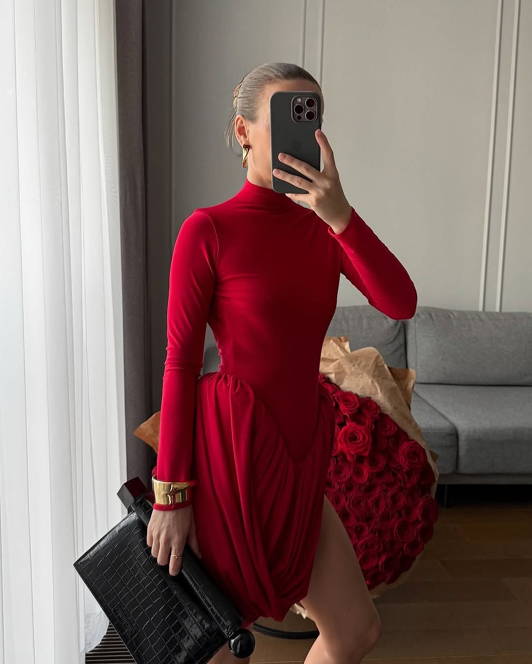 Get ready to turn heads in the Crimson Mini Dress! This stunning dress features a plunging square neckline, ruched design, and open back, making it perfect for summer parties and nights out. The solid color and irregular hem add a touch of elegance, while the sleeveless design keeps you cool and comfortable. Elevate your style with this must-have dress now!