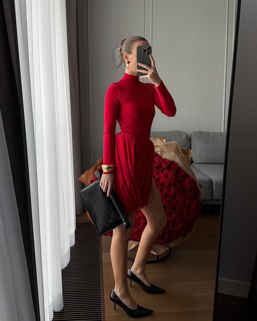 Get ready to turn heads in the Crimson Mini Dress! This stunning dress features a plunging square neckline, ruched design, and open back, making it perfect for summer parties and nights out. The solid color and irregular hem add a touch of elegance, while the sleeveless design keeps you cool and comfortable. Elevate your style with this must-have dress now!