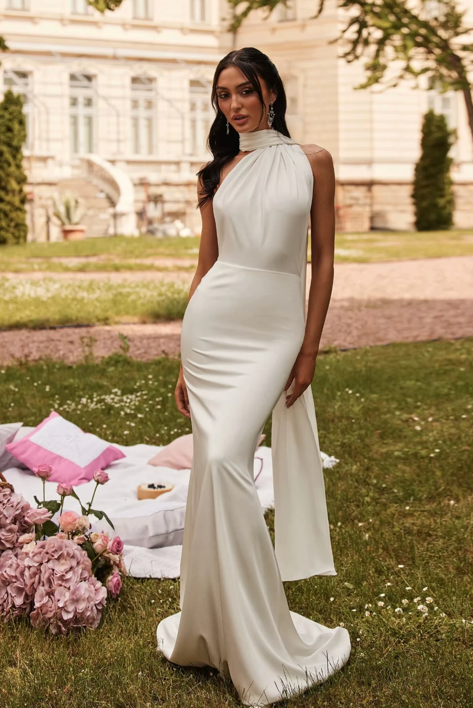 Get ready to turn heads and make a statement in the Nataline Satin Dress! Whether it's prom, a cocktail party, or any special event, this elegant one-shoulder dress is perfect for the occasion. The soft touch satin and luxurious sheen will have you feeling and looking your best. Order now and be the center of attention!