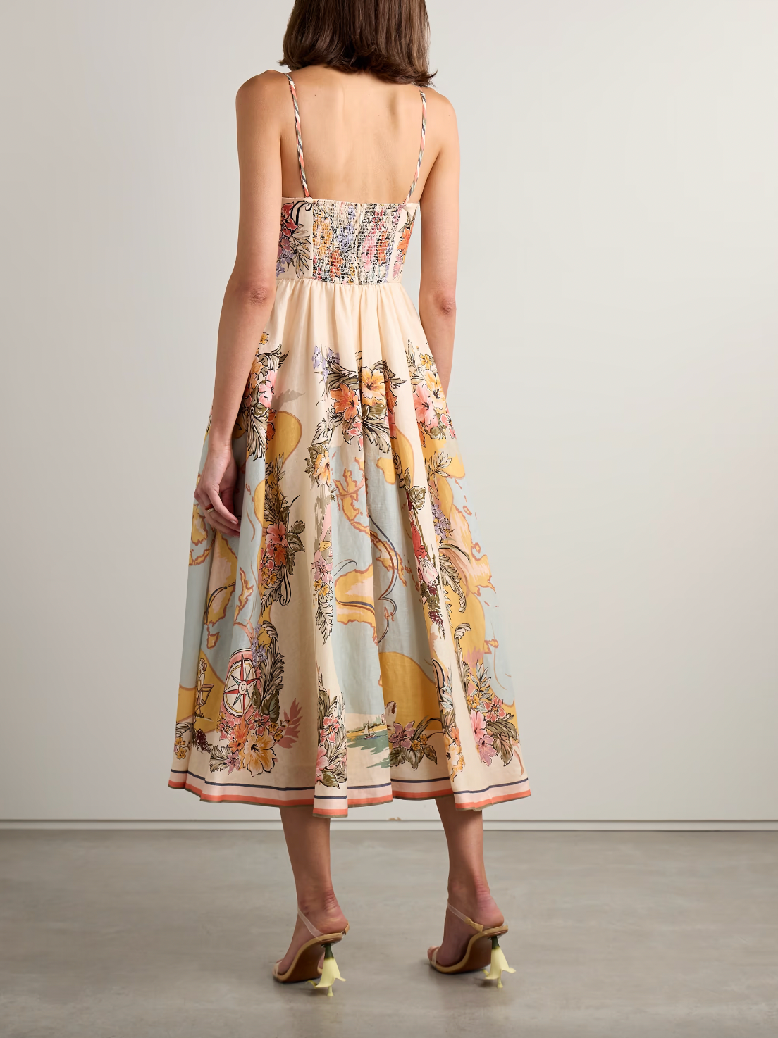 Elevate your wardrobe with the Tallow Pleated Printed Linen Midi Dress by Zimmermann. Crafted from breathable linen, this dress features a flattering pleated design and a delicate print that adds effortless charm. Its midi length offers graceful movement, making it perfect for both daytime events and elegant evenings. Experience comfort and style in one stunning piece that enhances your natural confidence.