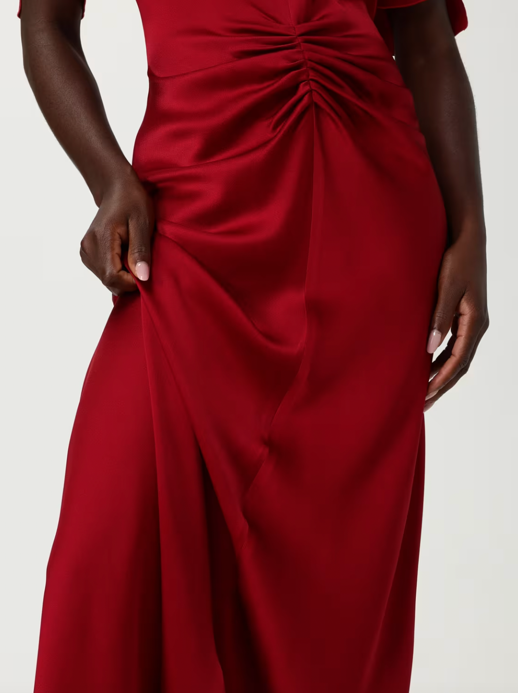 Elevate your evening wardrobe with this sophisticated floor-length dress by Victoria Beckham, designed for those who appreciate refined elegance. The gracefully gathered waist creates a flattering silhouette while the sleek crewneck and regular shoulders offer timeless appeal. A discreet back zip closure ensures a seamless fit, while the straight hemline provides a polished finish that skims the floor with understated grace. 