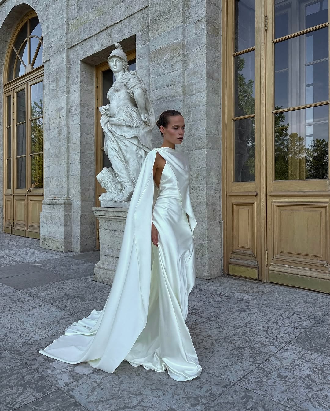 The Isobel Gown features a sleek cape with a smooth texture that radiates elegance and strength. Its flowing fabric and refined silhouette ensure a striking presence, while the carefully selected material resists wrinkles and maintains perfect form all evening. This gown completes any special occasion effortlessly, requiring no extra embellishments to leave a lasting impression.