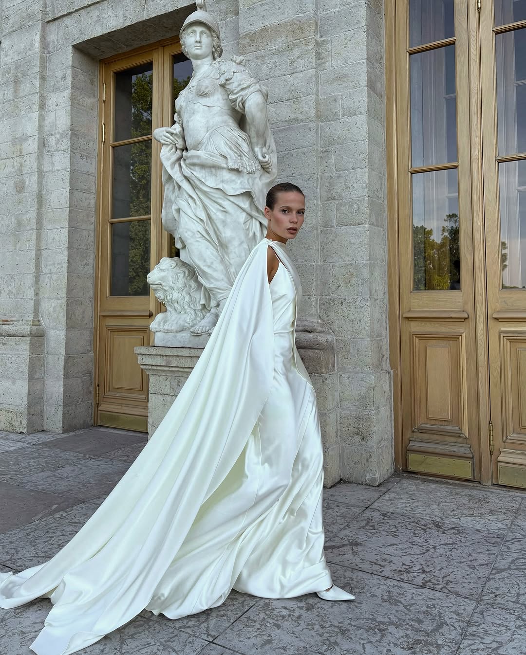 The Isobel Gown features a sleek cape with a smooth texture that radiates elegance and strength. Its flowing fabric and refined silhouette ensure a striking presence, while the carefully selected material resists wrinkles and maintains perfect form all evening. This gown completes any special occasion effortlessly, requiring no extra embellishments to leave a lasting impression.