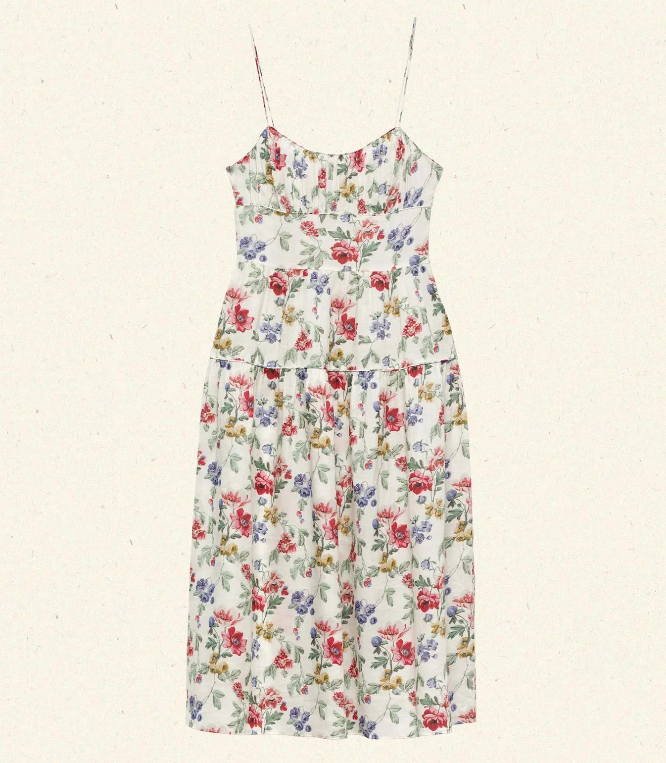 Prepare for sun-soaked gatherings with this charming floral-print dress. Constructed from breathable ramie fabric, it delivers an effortlessly light and comfortable wear perfect for warm weather adventures. The thoughtfully designed fitted waist pairs beautifully with a flowing A-line skirt, creating a flattering silhouette that moves with you. Whether you're hosting an intimate garden party or enjoying a leisurely picnic, this dress combines timeless style with practical comfort.