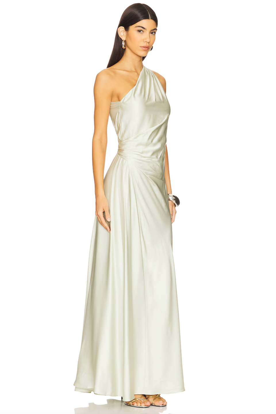 The Aster Satin One Shoulder Gown by A.L.C features a fully lined interior for optimal comfort and structure. Its hidden side zipper ensures a seamless silhouette, while the ruffled satin fabric adds sophisticated texture and movement. Perfect for formal occasions, this gown combines elegant design with practical details for a refined look.