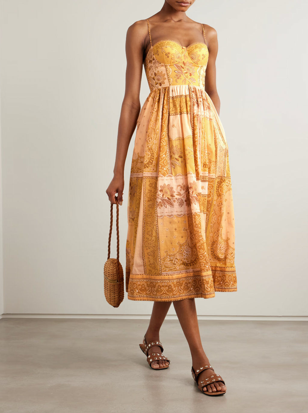 Embrace effortless elegance with this charming midi dress, featuring a vibrant bandana print on breathable cotton-voile fabric. The relaxed silhouette flatters every figure while the midi length offers versatile styling for day-to-night occasions. Perfect for warm weather adventures, casual gatherings, or weekend getaways, this piece brings playful sophistication to your wardrobe. The lightweight cotton-voile keeps you cool and comfortable, while the timeless bandana pattern adds personality and movement. 