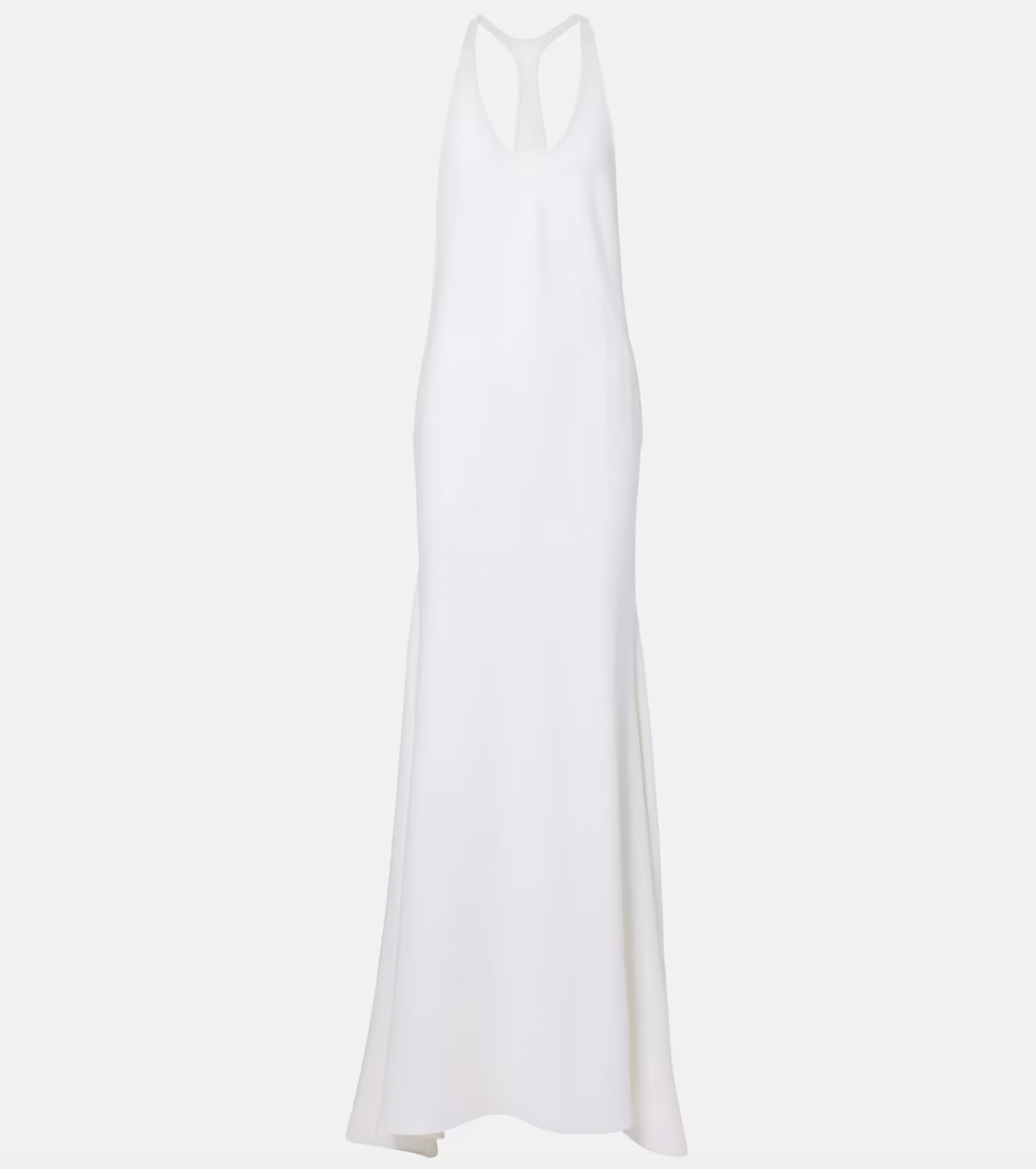 Experience timeless elegance with this Jacquemus-inspired knitted gown. Crafted in a crisp white hue, its minimalist design features a sleeveless silhouette and a graceful scoop neckline, creating a refined and effortlessly sophisticated look that flows beautifully to the floor. Perfect for those seeking understated luxury with a modern touch.