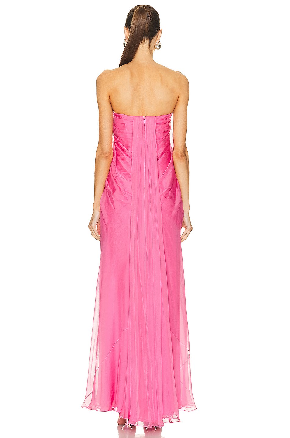 Get ready to turn heads in this stunning McQueen Draped Bustier Dress in Sugar Pink! The beautifully draped bustier adds a touch of elegance, while the striking color is sure to make a statement. Perfect for special occasions, this dress will make you feel confident and glamorous.