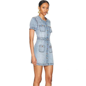 Square Light Blue Denim Dress – Mademoiselle