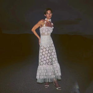 sachin and babi light blue dress Elegant Halter Neck Chinese Embroidered Maxi Dress on Luulla main image 1