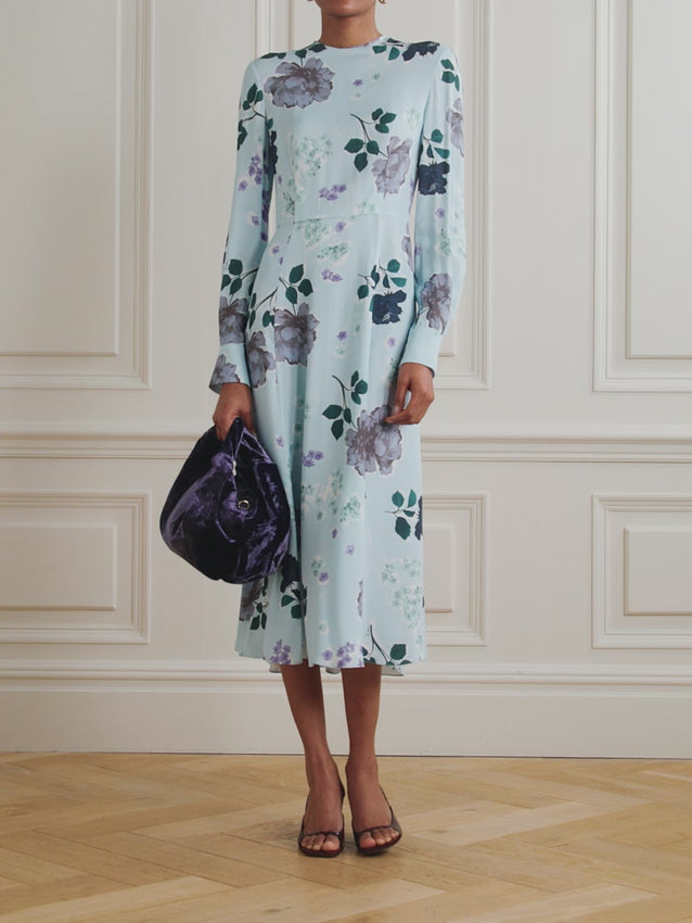 Elevate your wardrobe with the Margot floral-print midi dress by Erdem. Crafted from luxurious silk crepe de chine, this pleated dress combines delicate floral patterns with flowing elegance. Its flattering midi length and intricate pleating create a graceful silhouette, perfect for special occasions or sophisticated everyday wear. Experience timeless style and unmatched comfort in a dress designed to turn heads effortlessly.