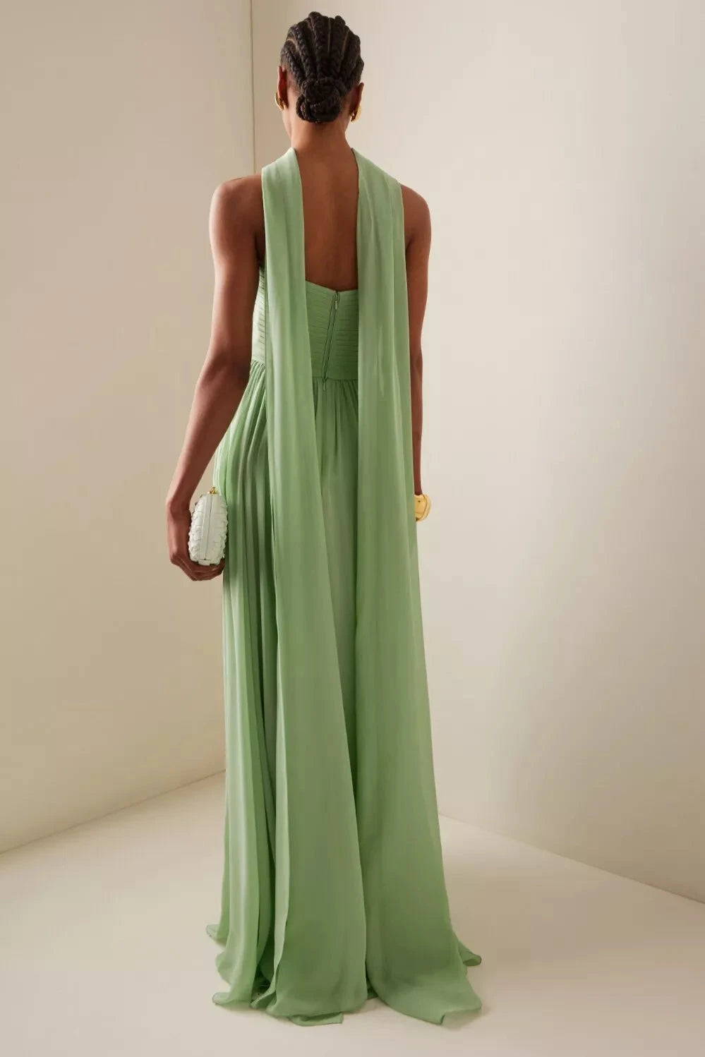 silk georgette dress Scarf-Neck Strapless Silk-Georgette Gown – Mademoiselle